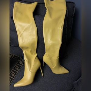 Call It Spring Thigh High Stretch Pointy Toe Boots